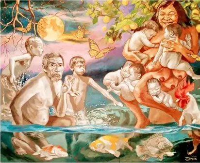  ?? ?? JUANITO Torres’ ‘Ang Reyna ng Kailaliman,’ oil on canvas, 48 by 60 inches, 2023.