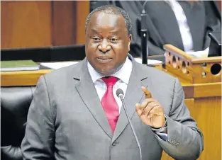  ?? Picture: REUTERS/Sumaya Hisham ?? NEW PATH: Tito Mboweni delivers his medium-term budget policy statement last week.