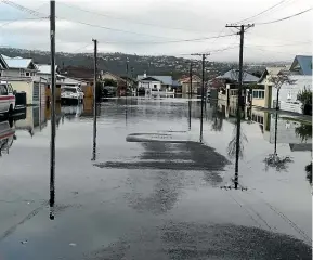  ??  ?? Waterloo St in St Clair after the 2015 floods. If it rains, and the water table is already high, the water has nowhere to go.