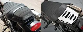  ??  ?? ABOVE Aluminium luggage rack fits in place of pillion seat