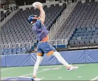  ?? Jamie Hensel / Albany Empire ?? WR Koree Reed makes a catch during practice at MVP Arena. Reed is trying to earn a full-season spot with the Empire after signing with the team late in the 2021 campaign to serve as a practice squad player.