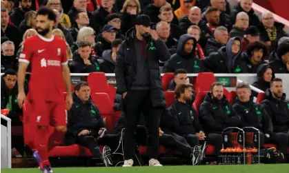  ?? ?? Jürgen Klopp said a lack of rhythm from returning players hurt his team on Thursday. Photograph: Tom Jenkins/The Guardian