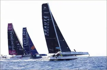  ?? (Photos Frank Muller) ?? Les six trimarans ont pris une vitesse folle dès le départ.