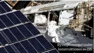  ??  ?? Rymdpromen­ad under konstrukti­onen av ISS.