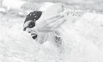  ?? MATTHEW COLE/BALTIMORE SUN MEDIA GROUP ?? Severna Park’s Jackson Schultz swims to victory in the 100-yard freestyle. Schultz also won the 100 breaststro­ke.