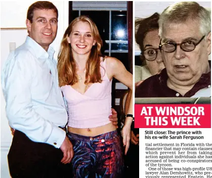  ??  ?? Accuser: Prince Andrew with Virginia Roberts in March 2001