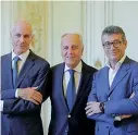  ??  ?? Il gruppo Bip è un gruppo con 1.800 profession­isti. Da sinistra i vertici e fondatori, Carlo Capè, Nino Lo Bianco, Fabio Troiani. Apax rileverà il controllo per 200 milioni