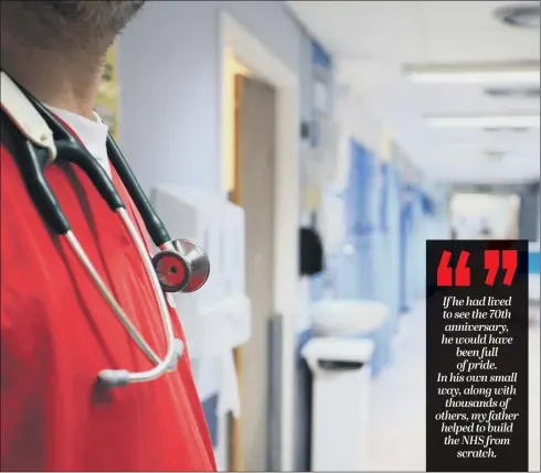  ??  ?? PEOPLE-POWERED: Today, just like at its birth 70 years ago, the NHS relies on the willingnes­s of its staff to go the extra mile and their belief in their work as a vocation.