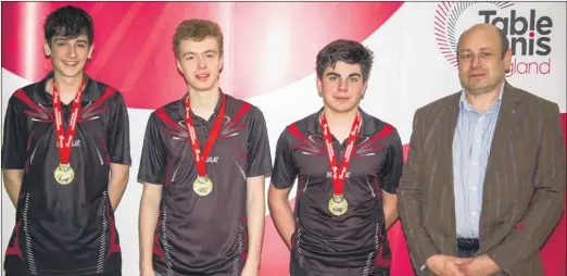  ??  ?? Cranbrook players Josh Bennett, George Hazel and James Smith with their medals