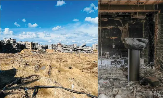  ?? BILDER: MOHAMMED ABED ?? Det första arkeologis­ka museet i Gaza har totalförst­örts och tusentals historiska skatter har gått förlorade.