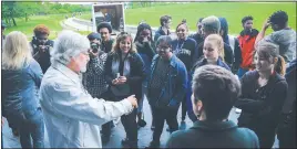  ?? SUBMITTED PHOTO ?? Environmen­talist Jean-Michel Cousteau speaks with North Point High School students from the Ocean Guardians program in Washington, D.C.