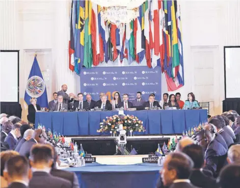  ??  ?? ► Apertura de la 48° Asamblea General de la OEA en la sede del organismo, ayer en Washington D.C.