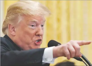  ?? The Associated Press ?? U.S. President Donald Trump speaks about taxes Friday, during an event in the East Room of the White House.