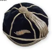  ??  ?? Turtill’s 1905 All Blacks cap.