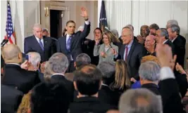  ?? DOUG MILLS/THE NEW YORK TIMES ?? President Barack Obama is shown in 2010 after signing the Affordable Care Act into law at the White House in Washington.