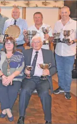  ??  ?? Front row left to right: George Morrison, Ele Hunter, Donna McKellar, Alex MacCaulay. Back row left to right: Grant McDougall, Douglas Whyte, George J Morrison, Keith Cowan, Ryan McGlynn, Jim Hunter, Adrian Angus.