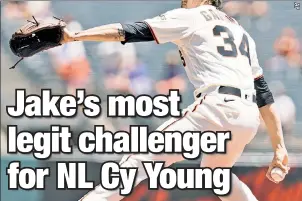  ??  ?? IN PURSUIT: Kevin Gausman carries odds of 15/1 at BetMGM to win the NL Cy Young award. VSiN’s Aaron Moore writes there’s no value in betting on Jacob deGrom at -450, and that Gausman would need deGrom to get injured to have any chance.