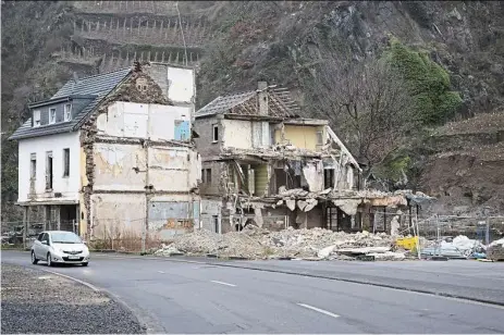  ?? ?? The ruins of a house in Germany’s ahr Valley destroyed by the disastrous floods that hit parts of western europe in the summer of 2021. — Photos: dpa