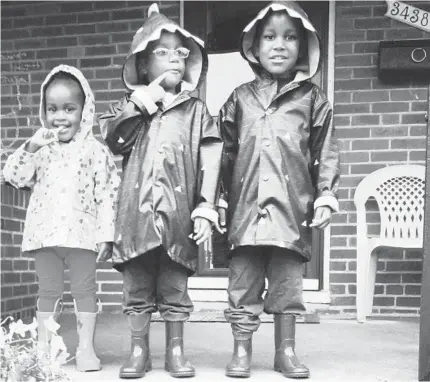  ?? TANIKA DAVIS ?? Tanika Davis’ children, at ages 2, 4 and 4, when she hoped that they would stay young forever.