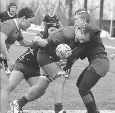  ?? Submitted photo ?? Janelle Kern (right), who grew up in Pawtucket before moving to Bristol last year, is off to Pittsburgh to compete in a national rugby tournament. Kern is a fullback for the Providence Women’s Rugby Team.