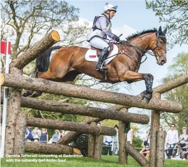  ??  ?? Gemma tattersall competing at Badminton with the naturally fast Arctic Soul