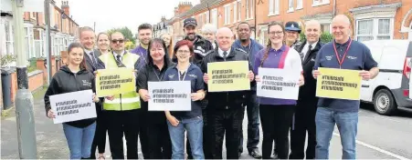  ??  ?? Officers from Charnwood Borough Council, Loughborou­gh University and Loughborou­gh Police.