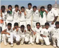  ?? – Supplied Photo ?? CHAMPIONS: Indian School Muscat Uner-13 cricket team pose for a group picture before the final of the Junior League match against Indian School Wadi Kabir.