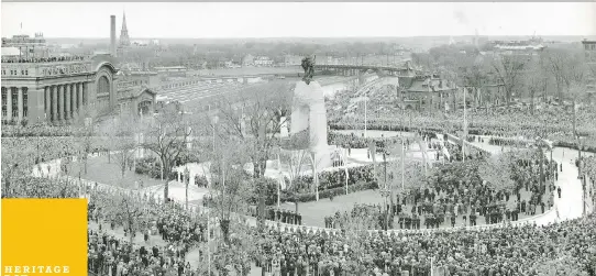  ??  CITY OF OTTAWA ARCHIVES ?? Dedication of the National War Memorial by HM King George VI. See question 22.