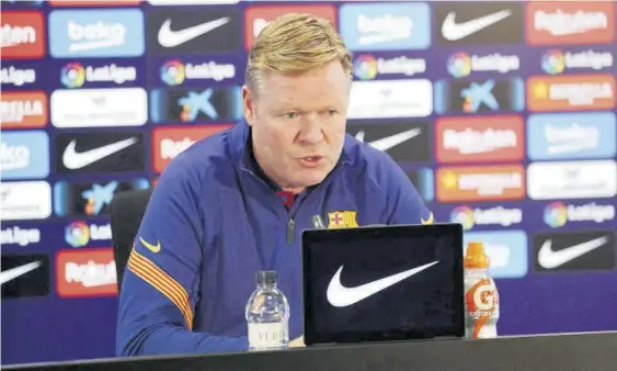  ?? EFE ?? Ronald Koeman mantuvo un discurso positivo porque tiene fe en su plantilla y en su capacidad para luchar todavía por todos los títulos en lo que resta de curso, pese a los últimos tropiezos
//