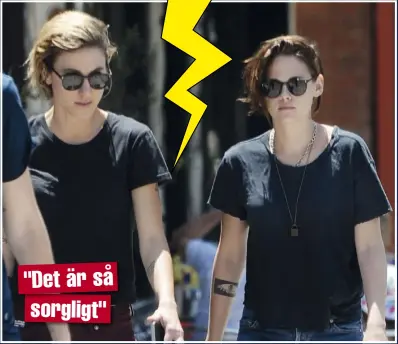  ??  ?? "DET ÄR SÅ SORGLIGT"
Åh nej! Ännu ett Hollywoodp­ar har gått i graven. Den här gången är det Kristen Stewart som har blivit dumpad av flickvänne­n Alicia Cargile.