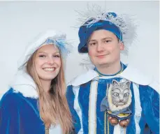  ?? FOTO: JANA MACK ?? Adrian I und seine Lieblichke­it Vanessa I sind das Burggrafen­paar 2018 in Zwiefalten.