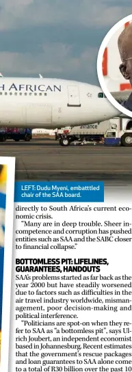  ??  ?? LEFT: Dudu Myeni, embatttled chair of the SAA board.