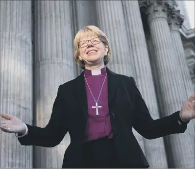  ??  ?? TIME TO REFLECT: The new Bishop of London, the Right Reverend Sarah Mullally, at St Paul’s Cathedral in London. PICTURE: STEFAN ROUSSEAU/PA WIRE.