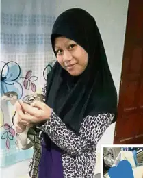  ??  ?? Cheerful child: Syazana, who has a passion for singing, holding a friend’s pet snake in this undated picture. (Inset) She lies warded in intensive care after suffering a fractured skull.