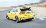  ?? ?? RACY ROYALTY: The new Mercedes-AMG A45 S is current king of hot hatches with 310kW