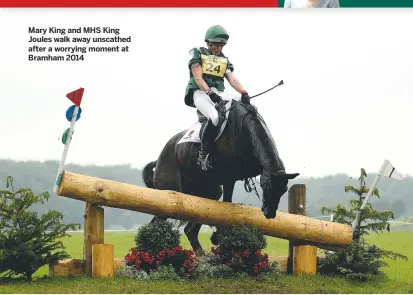  ??  ?? Mary King and MHS King Joules walk away unscathed after a worrying moment at Bramham 2014