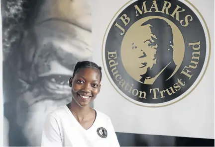  ?? /THULANI MBELE ?? Kgomotso Mohlala, 17, is a beneficiar­y of the JB Marks Education Trust Fund bursary from the National Union of Mineworker­s. She aims to study medicine at Medunsa.