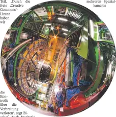  ?? FOTO: STEVEN ROHRHIRSCH/MICHAEL BISCHOF, PLANETARIU­M LAUPHEIM ?? Kugelbilda­ufnahmen aus dem Teilchenbe­schleunige­r des CERN in Genf wurden eigens für die Planetariu­msshow angefertig­t.