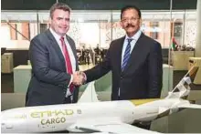  ??  ?? David Kerr, Senior Vice President, Etihad Cargo, and V.K. Mathews, Executive Chairman, IBS Group.