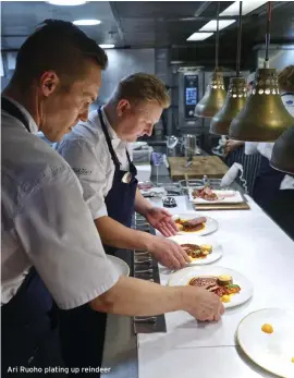  ??  ?? Ari Ruoho plating up reindeer