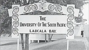  ?? Picture: USP/ SUPPLIED ?? An entrance to the University of the South Pacific Laucala Campus in the 1970s.