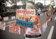  ?? -AFP ?? BAGUIO, PHILIPPINE­S
People protesting against the anti-terrorism law after it was approved in 2020.