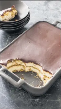  ?? COURTESY OF AMERICA’S TEST KITCHEN ?? This chocolate eclair cake follows the icebox method, with Cool Whip and homemade vanilla pudding between layers of graham crackers.