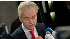  ?? FOTO: PETER DEJONG/AP/DPA ?? Geert Wilders verzichtet auf Ministerpr­äsidenten-Amt.