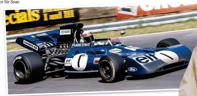  ?? ?? SPEED MACHINE: Above, the Flying Scot, also right, at the wheel of a Tyrrell-Ford during the British Grand Prix at Brands Hatch in 1972, the year before he ended his Formula One career