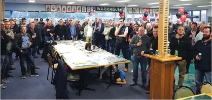  ??  ?? We’ll drink to that! About 200 past players and officials of Warragul football club got together to brag about times past on Saturday and they had plenty to toast as the Gulls of today upset reigning Gippsland League premier Maffra in the senior game.