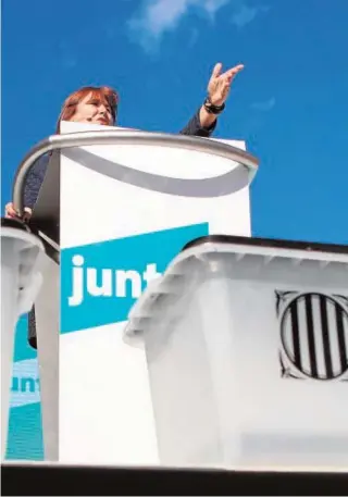  ?? EP ?? Laura Borràs, en un acto de la campaña de Junts per Catalunya
