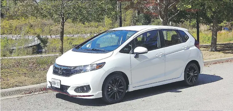  ?? PHOTOS: BRIAN HARPER, DRIVING ?? The 2018 Honda Fit Sport doesn’t feature any performanc­e enhancemen­ts compared to other trim levels.