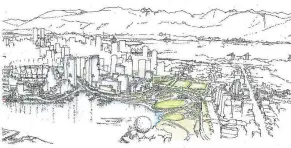  ??  ?? The new neighbourh­ood planned for Northeast False Creek will eventually be home to as many as 12,000 residents.