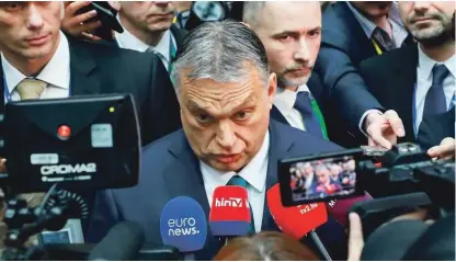  ??  ?? Madžarski premier Viktor Orbán je očital podpredsed­nici evropske komisije Věri Jourovi, da ponižuje Madžarsko in madžarske ljudi.